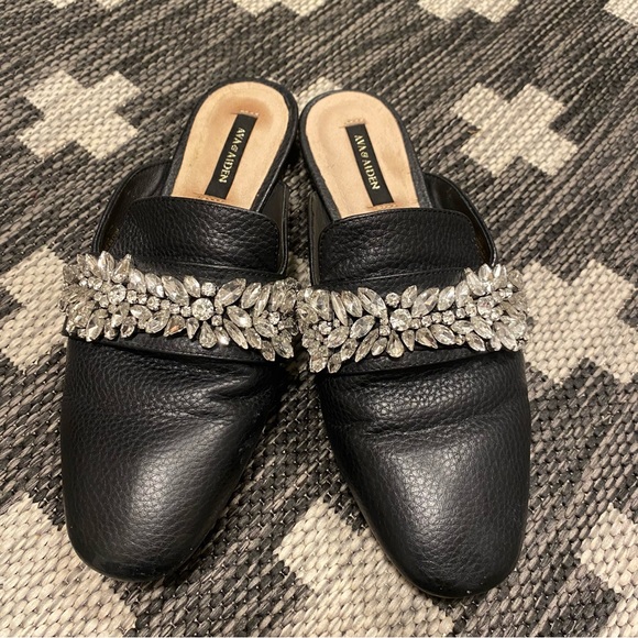 Ava & Aiden Women’s Black Leather Alexa Bejeweled Slide Mule/ Mocs Size … - Picture 3 of 7
